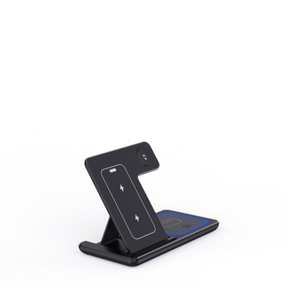 15W 3-in-1 LED Fast Wireless Charger Stand Foldable Charging Station